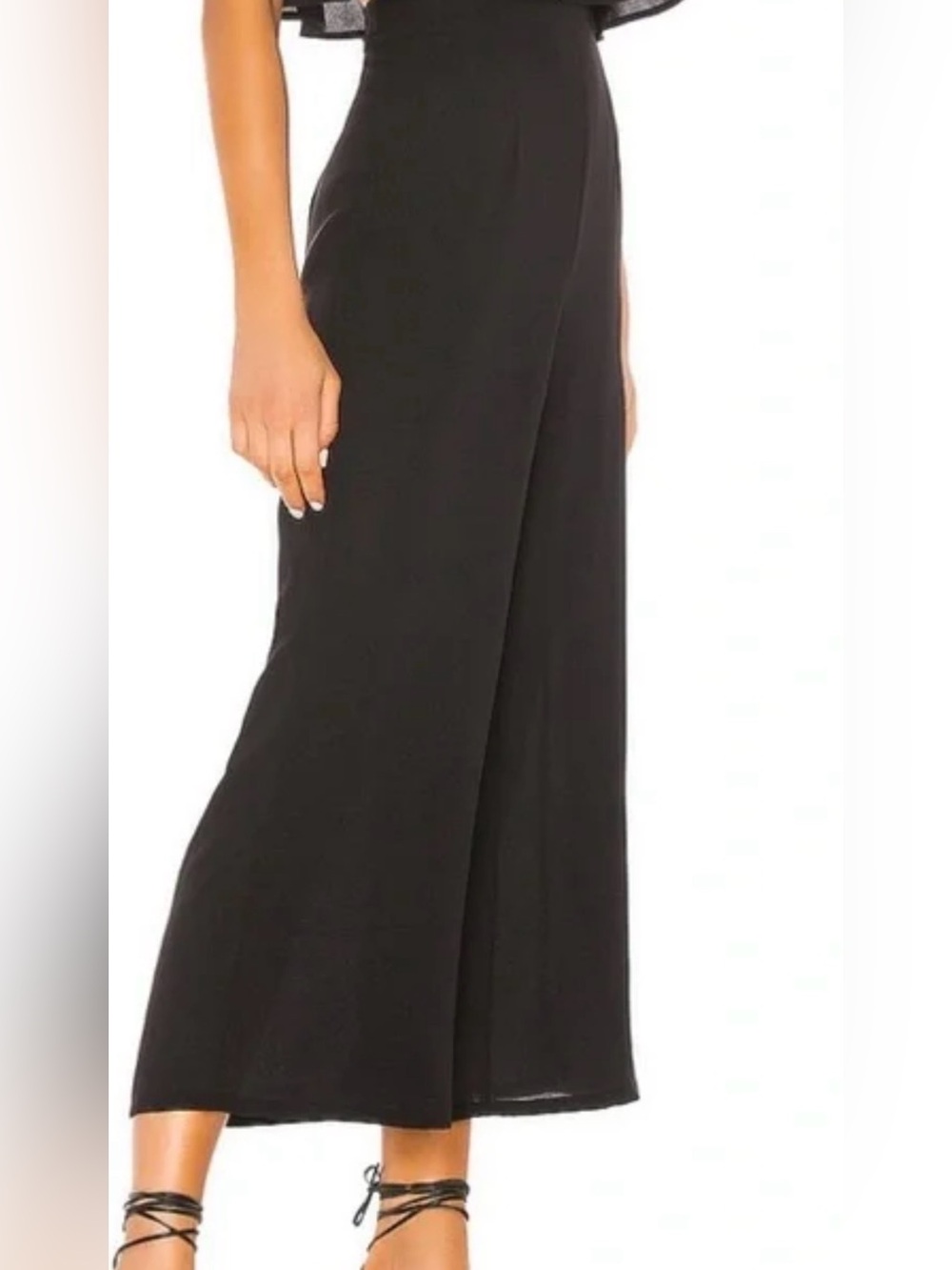 Revolve Superdown Brooke Wide Leg Pants Black Sz M